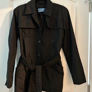 Kenneth Cole Reaction Lined Black Rain Jacket Womens Medium